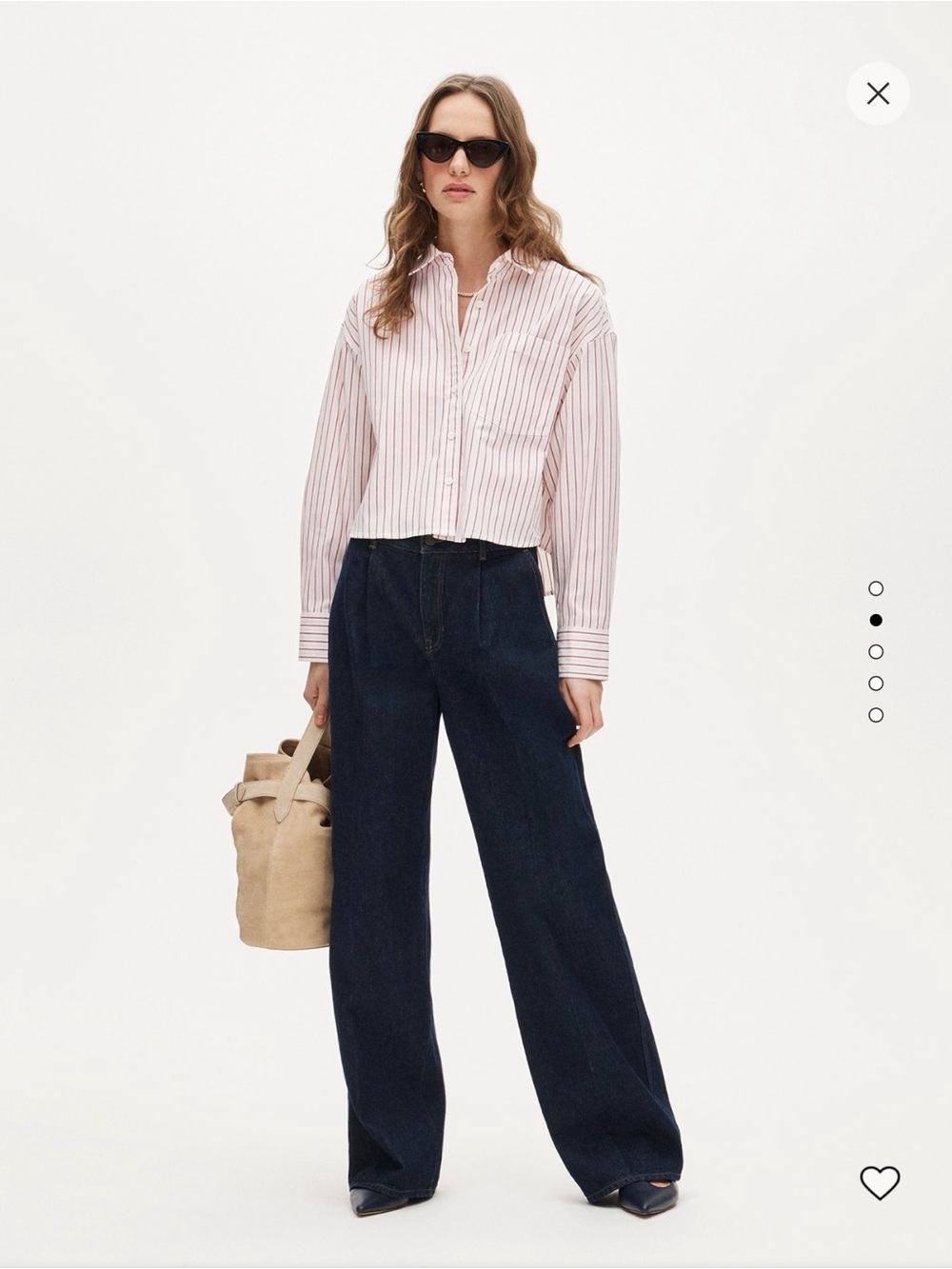 J.Crew Etienne Cropped Button Up Red Striped
